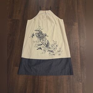 NWT LOFT Cream Dress with Black Trim